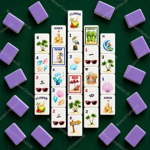 Beach House Mahjong 152 Tiles | Tropical Summer Board Game for Poolside Parties & Friends