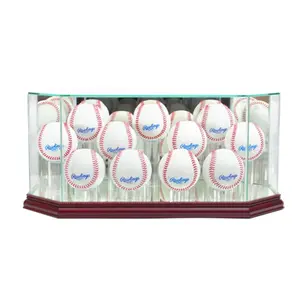 Perfect Cases  Octagon 11 Baseball Display Case- Cherry