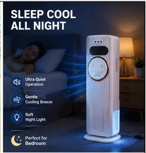 Space Heater and Tower Fan in One | 1500W High Power | 3 Fan Speeds (28ft/s Max) | All-Season Quiet Heater with Remote for Home & Office