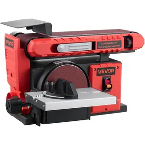 VEVOR 6" Disc Sander & 4" x 36" Belt Sander, 400W Professional Belt Disc Sanders Combo with 0-45° Adjustable Worktable & Dust Collection Port for Woodworking, Knife Sharpening, DIY Crafting