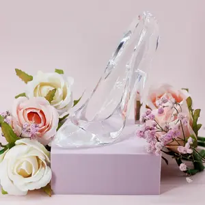 Crystal Shoe Decor, Transparent Acrylic High Heel Statue, Elegant Home Decoration, Perfect Desk Ornament, Stylish Church Display, Chic Home Accents