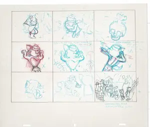Tom & Jerry Kids Storyboard Hand-drawn Animation Hanna Barbera Babet 1992 S1-035