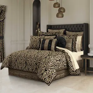 Bolero Black and Gold 4 Piece Comforter Set
