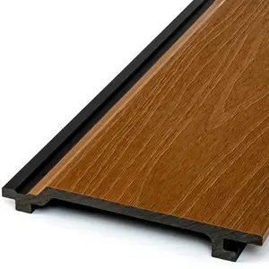 Peruvian Teak Wood-Like Composite Siding Luxury Exterior Wall Paneling & Modern Waterproof Architectural Cladding for Contemporary Home Facades