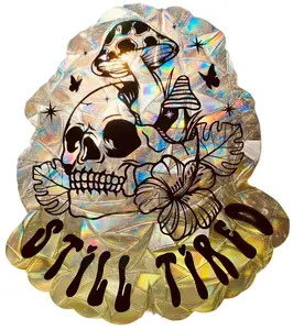 "Still Tired" - Rainbow Holographic Window Film Cling