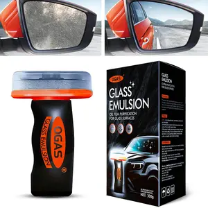 With sponge windshield Oil Film Eraser Wand - All-in-One Pro Kit with Glass Cleaning Emulsion Formula - The Ultimate Streak-Free Solution to Prep for Rain Repellents