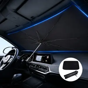 Foldable Anti-UV Windshield Sunshade Umbrella | Premium heat insulation cover blocks strong UV rays, keeps sedan cool, portable automotive sun visor for all seasons