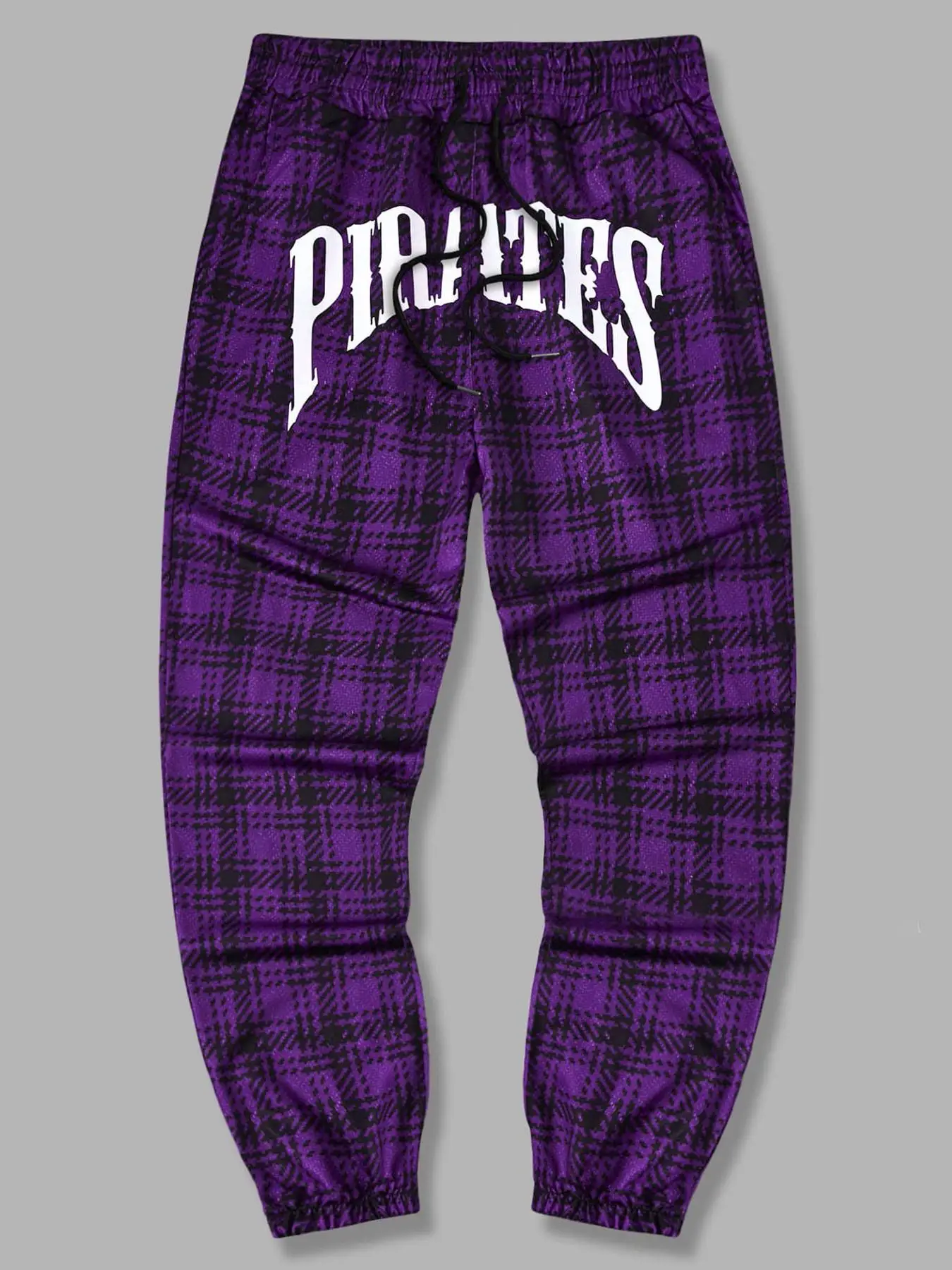 Men's Plaid & Letter Print Drawstring Waist Sweatpants, Menswear Casual Soft Comfortable Jogger Pants for Spring & Fall, Pants for Men, Men's Trousers