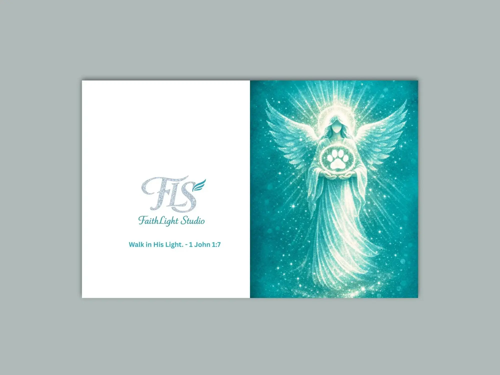 Angel Paw Print Notecards, Pet Memorial Sympathy Cards, Rainbow Bridge Tribute