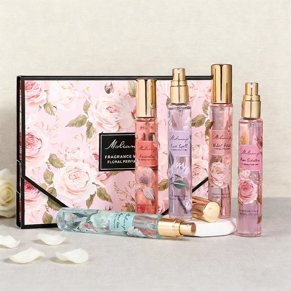 Women's Premium Perfume Set, 5-Piece Fragrance Gift Set Includes Body Spray, Long-Lasting Sweet Romantic Scent, Ideal for Daily Dates, Travel, Work, Gift Fragrance Sets
