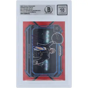 Joaquin Wilde WWE Autographed 2023 Panini Prizm Ruby Wave Prizm #34 Beckett Fanatics Witnessed Authenticated 10 Card - Fanatics Authentic Certified