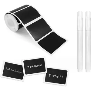 Chalkboard Labels, 120 count Black   Labels Stickers, Kitchen Pantry Sticker for Containers, Mason Jars, Condiments,  Storage (Rectangle)