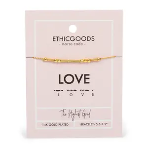 CLASSIC GOLD Morse Code Beaded Bracelet | LOVE