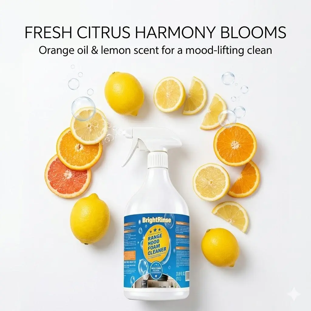 BrightRinse 1000ML Oil Stain Remover Spray - All Purpose Cleaner, Pot Grime Remover, Pot Deep Clean, Grease Goes Away, Household Kitchen Dish Cleaner