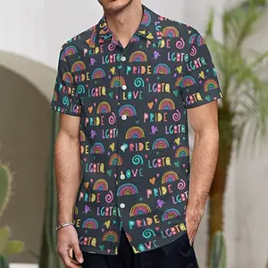 Rainbow Lgbt Print Summer Hawaiian Shirts Beach Shirts Gift, Lesbian Love Gifts, Love Is Love Rainbow Hawaii Shirt, Trendy Hawaiian Shirt for Men and Women, All over Print Hawaiian Perfect for Beach, Vacation, or Casual Summer Outfit