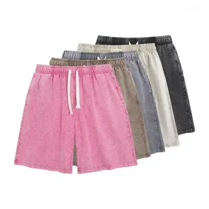 Retro Acid Wash Basic Unisex Tee & Shorts Cotton,7" Inseam Shorts Breathable Casual Summer Outfit for Men & Women,Comfortable for All Genders,Loose Fit Unisex Tshirt Shorts Short Sleeve Casual Streetwear Basic Tops Crewneck