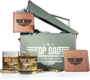 Personalized Ammo Box For Men - Custom Ammo Can Gift Set - Authentic Grade 1 Military Ammo Box Gift For Dad - Birthday Gift For Dad And Husband - Father’s Day Gift For Him - 30 Caliber