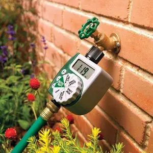 Automatic Garden Irrigation Timer with LCD Display - 3/4" Thread, Programmable Controller, Auto-Water Functionality