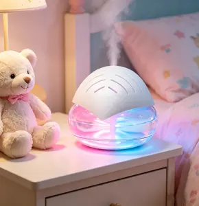 Water-based air purifier and cleaner – air freshener with 7-color led ambient lighting (suitable for home, office, and all types of rooms) | air revitalization and freshening device | air purifying diffuser (essential oils not included)