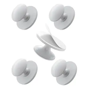 5 Pack Self Adhesive Cabinet Knobs  No Drilling Stick Drawer Knob Stick-on Kitchen Stainless Steel Handle Pull for Window Wardrobe Dresser Cupboard Closet (5 White)