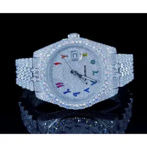 Latest Design Arabic Letter Round Dial Diamond Watches