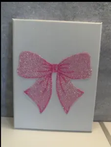 bow bedazzled canvas 8X10 bow bedazzled canvas 8X10