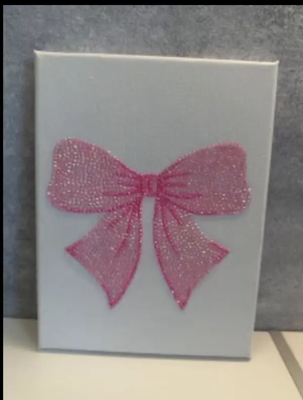 bow bedazzled canvas 8X10 bow bedazzled canvas 8X10