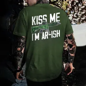 Kiss Me I’m AR-ish Funny St Patrick’s Day Shirt for Men, Irish Pride Graphic Tee, Patriotic Humor T-Shirt Sweatshirt Hoodie, Freedom Style Gift