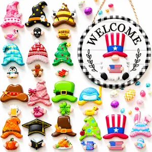 Build Your Own Seasonal Gnome Door Hanging, DIY Custom Interchangeable Magnet Wooden Welcome Sign
