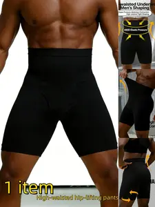 Men's Sporty Shaping Pants, Seamless High Waist Tummy Control Butt Lifting, Breathable Slimming Waist Cincher