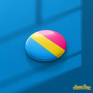 Pansexual Pride Flag - LGBTQ+ Pin Back Button 1.5 Inch Fruity Design for Pride Parades & Backpacks