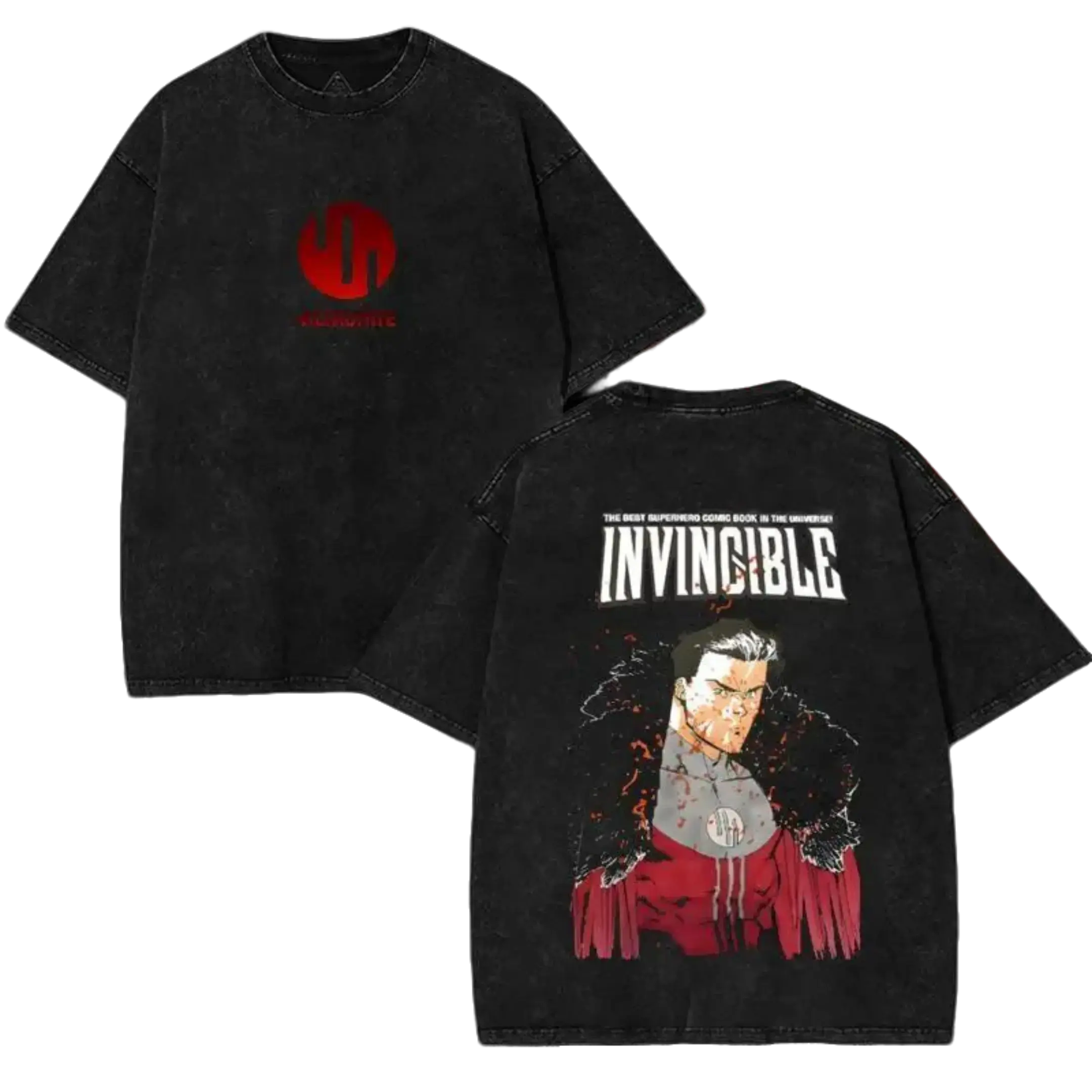 Emperor Mark - Invincible Washed T-shirt & Hoodie, Vintage Comics Wash T-Shirt TV Show Comics Washed T-shirt Heavyweight Cotton, Unisex Shirt graphic tshirt shirts men Fabric Top Oversized Streetwear Menswear Clothes Anime Merch