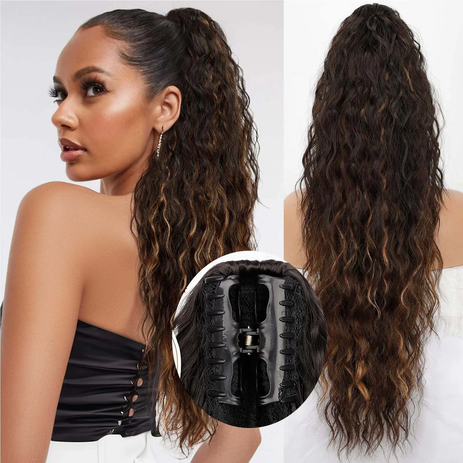 30inch-Brown with Blonde Highlight