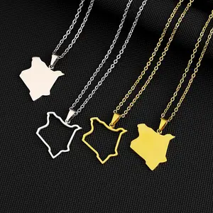 Hollow Kenya map necklace Unisex Couple jewelry Ethnic style necklace
