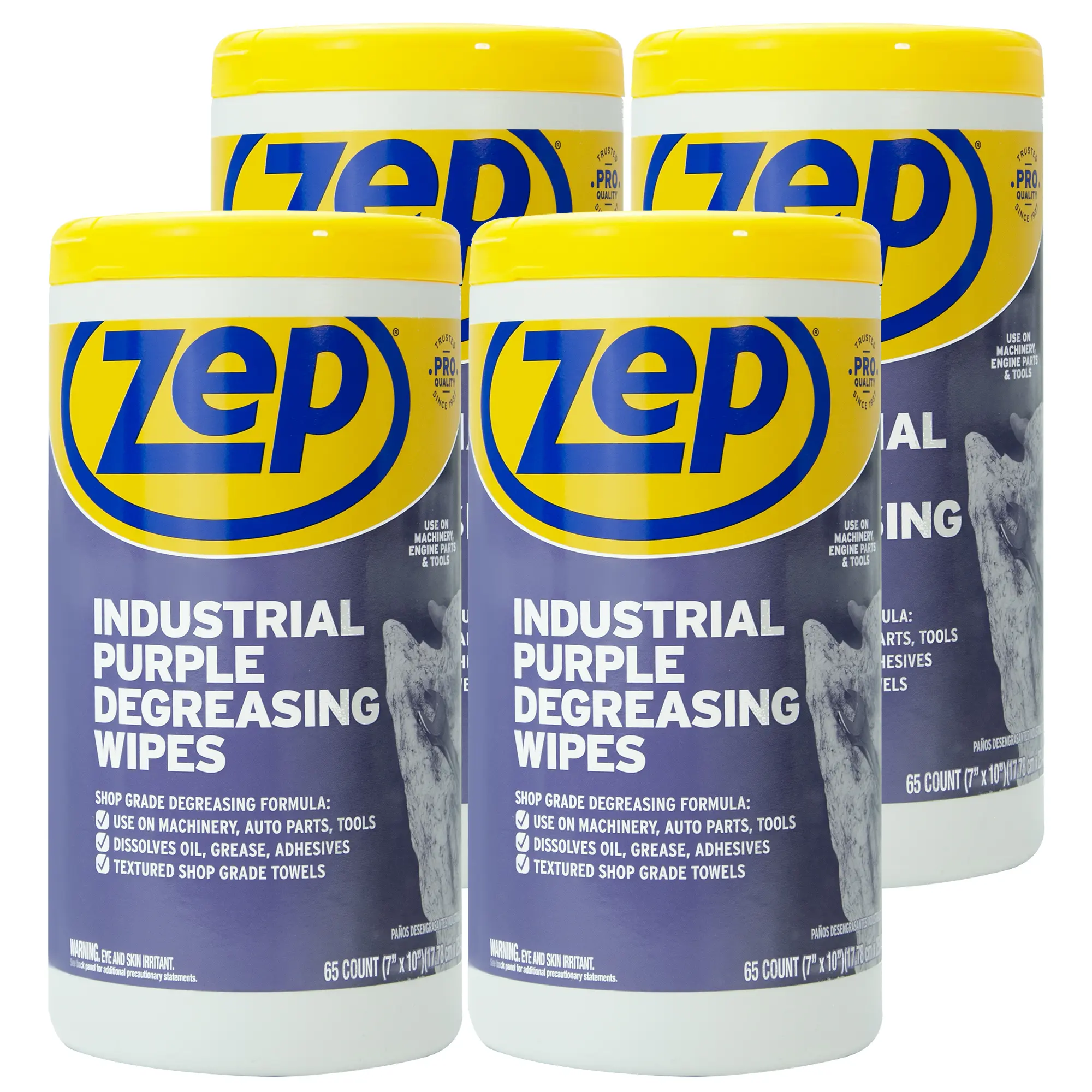Industrial Purple Heavy-Duty Degreasing Wipes (65 Wipes per Canister)
