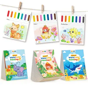 3 Pack Paint with Water Coloring Books for Toddlers, Watercolor Painting Set with 6 Brushes, Travel Activities for Kids Ages 1-3 4-8, Birthday Gifts Arts & Crafts Toy, Princess, Forest & Sea