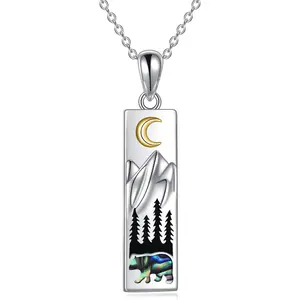 Mountain necklace for women, sterling silver nature jewelry, gift for skiers, hikers, campers, climbers and nature lovers