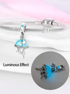 Luminous Jellyfish Design Charm, Glow in The Dark Charm for Bracelet & Necklace Making, Fashion DIY Accessories for Women & Girls