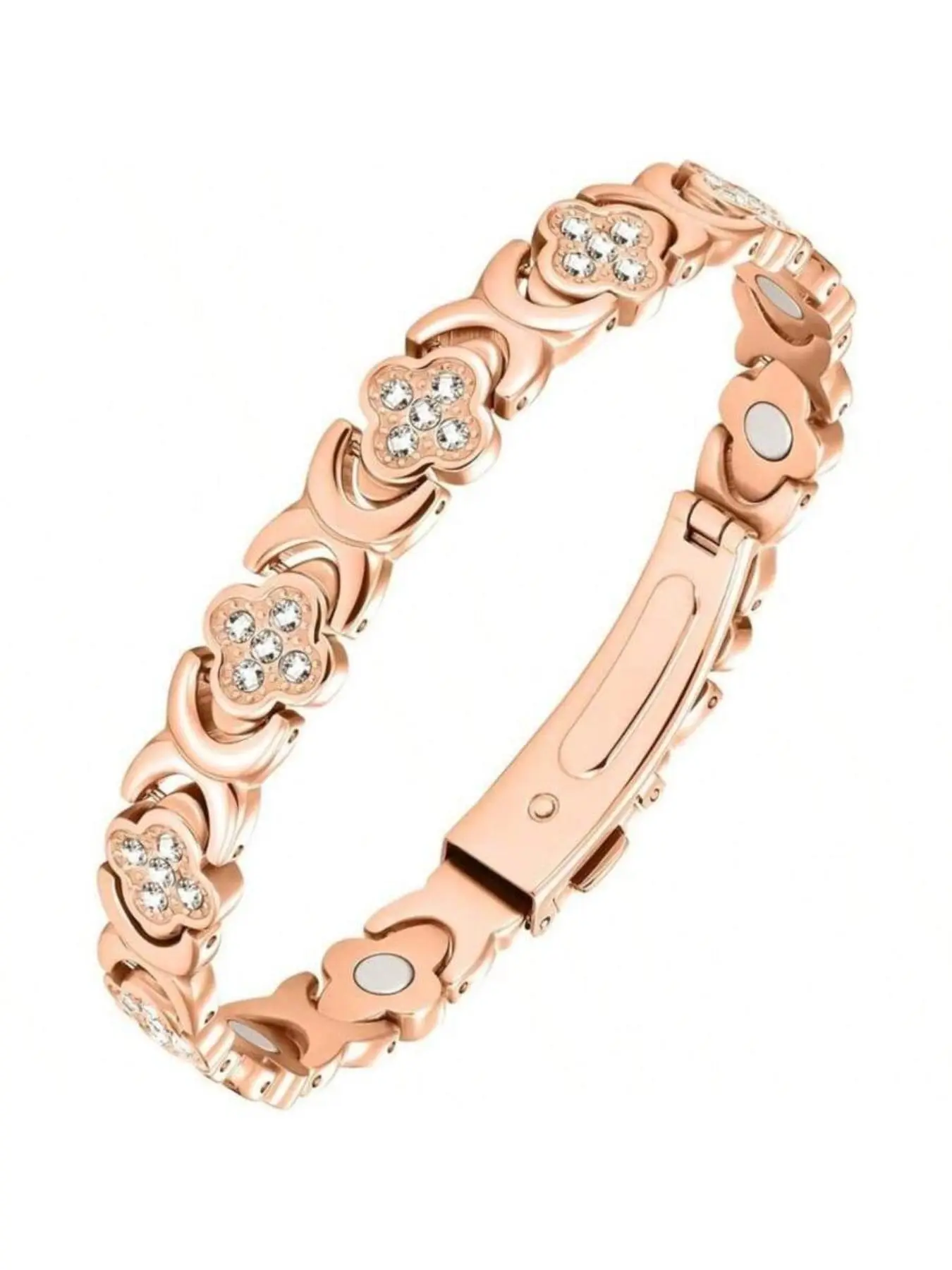 Copper Bracelets for Women, Ultra Strength Magnetic Bracelet with 3800 Gauss Magnets & Sparkling Cubic Zirconia, Adjustable,charm bracelet Bangle Fashion