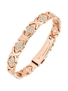 Copper Bracelets for Women, Ultra Strength Magnetic Bracelet with 3800 Gauss Magnets & Sparkling Cubic Zirconia, Adjustable,charm bracelet Bangle Fashion