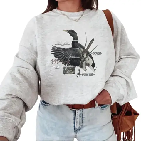 Vintage 90s Graphic Sweatshirt, Unisex Crewneck with Mallard Duck Print | Comfortable and Casual for Hunting Season