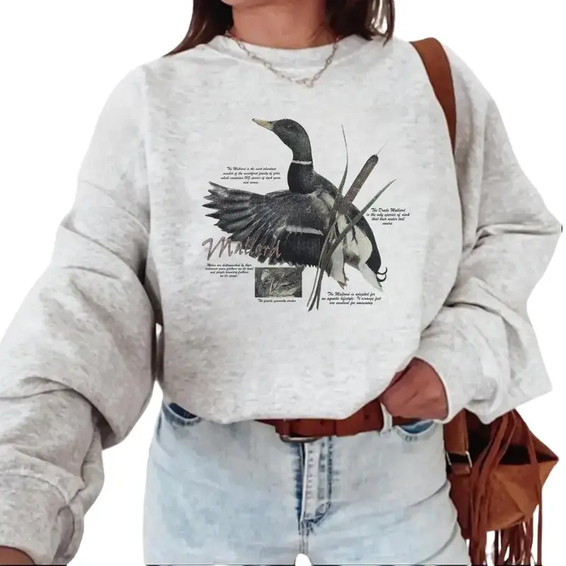 Vintage 90s Graphic Sweatshirt, Unisex Crewneck with Mallard Duck Print | Comfortable and Casual for Hunting Season