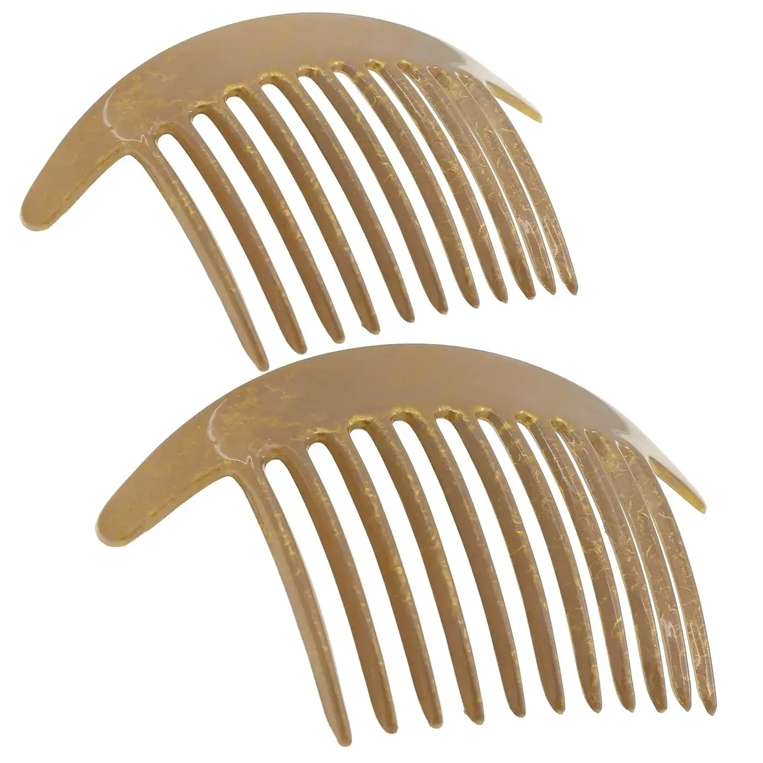 Paris CP2941 French Hair Side Combs, Beige Pearl Interlocking Combs French Twist Hair Combs, Strong Hold Hair Clips for Women Bun Chignon Up-Do, Styling Girls Hair Accessories, Made in France