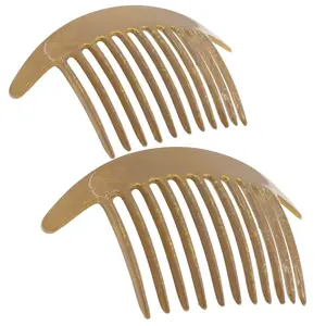 Paris CP2941 French Hair Side Combs, Beige Pearl Interlocking Combs French Twist Hair Combs, Strong Hold Hair Clips for Women Bun Chignon Up-Do, Styling Girls Hair Accessories, Made in France