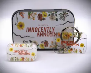 Elysewood - Innocently Annoying Floral Tin Kit - Acrylic Keychain and Pin - UH-OH BATCH!