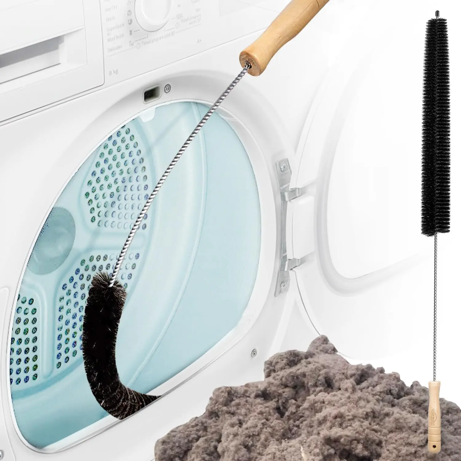 Clothes Dryer Lint Vent  Cleaner Brush, Flexible lint Remover, Long Coil Brush for Refrigerator