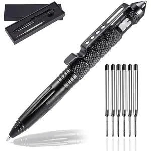 Multifunctional Fountain Pen, Conveniently Portable, Solid Material - Tungsten Steel, Writing Tool with 6 Refill, Gifts for Fathers, Father Day Gifts
