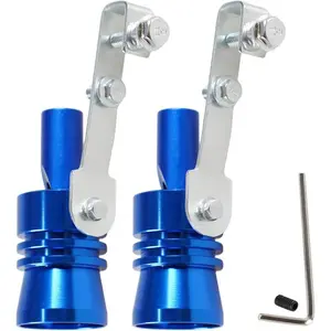Universal Blue Universal Turbo Sound Whistle Muffler Pipe Sounder Simulator Tailpipe Noise Sound Enhancer Compatible with Motorcycle, Truck, Cars, Dirt Bike and Scooter(XL 2 Pack)