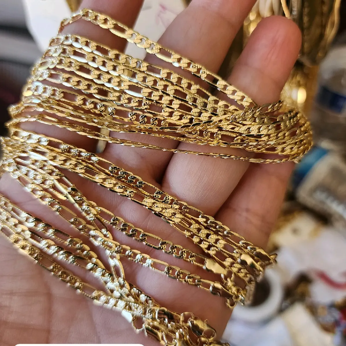 figaro style chains Gold-plated price for each