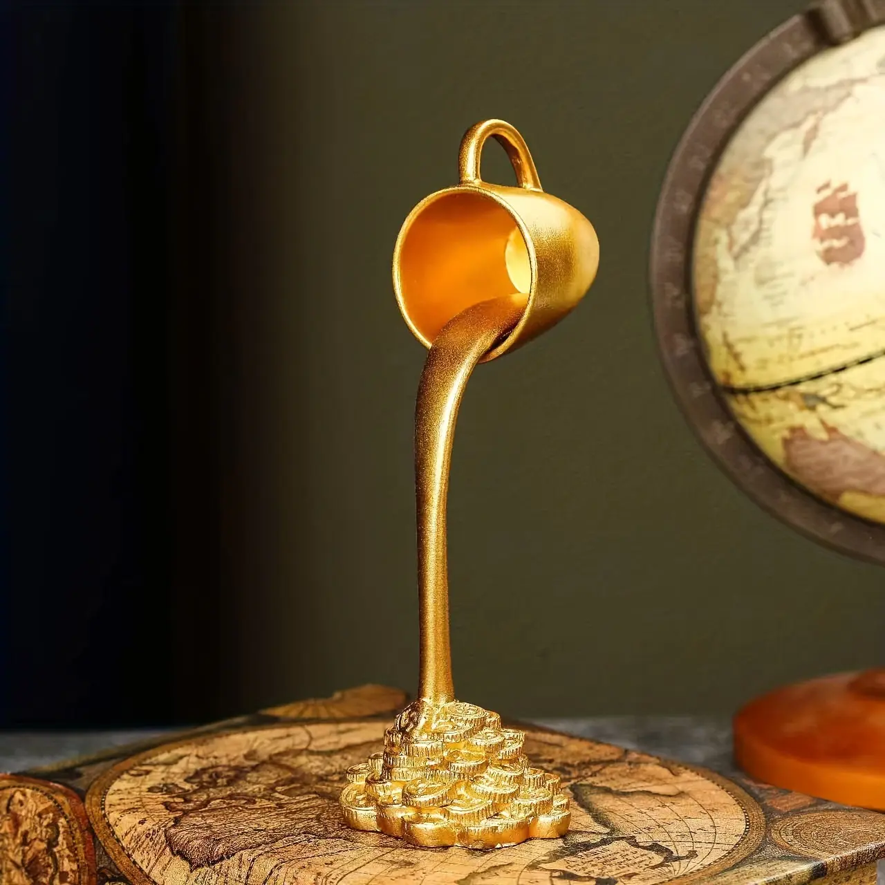 Floating Coffee Cup Resin Figurine, Cute Home Decor Ornament, Trendy Desktop Decoration, Perfect Gift Idea, Unique Living Room Accessory, Desktop Statue, Decorative Sculptures, Resin Figure